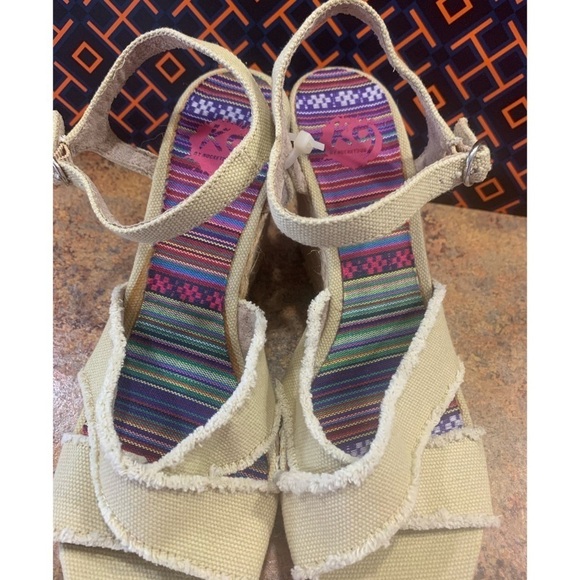 K9 by Rocket Dog Espadrille Wedge Sandals Tweed Canvas Ankle Strap 9.5 New - Picture 13 of 14